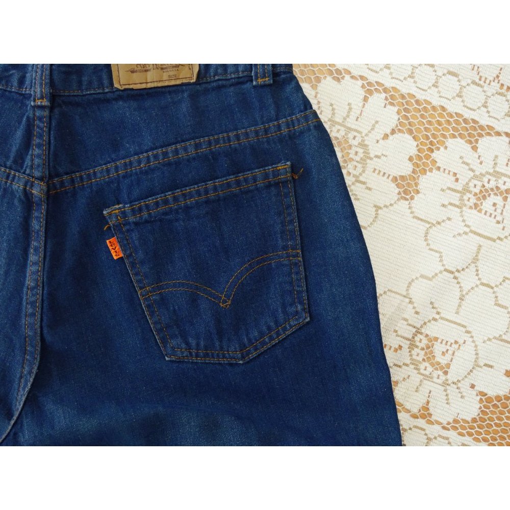 Vtg 70s Levi's Orange Tab Blue High Waist Straight Wide Leg Jeans 29 30 8 10 - Picture 5 of 10